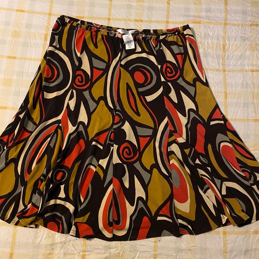 Stylish Multicolor Abstract Print Skirt